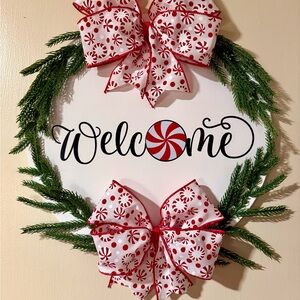 Festive Red and Green Holiday Wreath